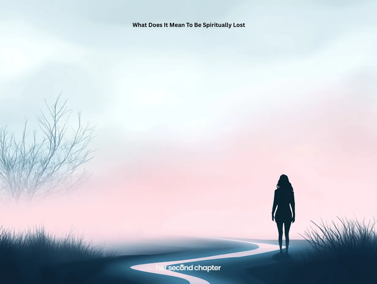 What does it mean to be spiritually lost concept art of a figure standing on a misty path at a crossroads